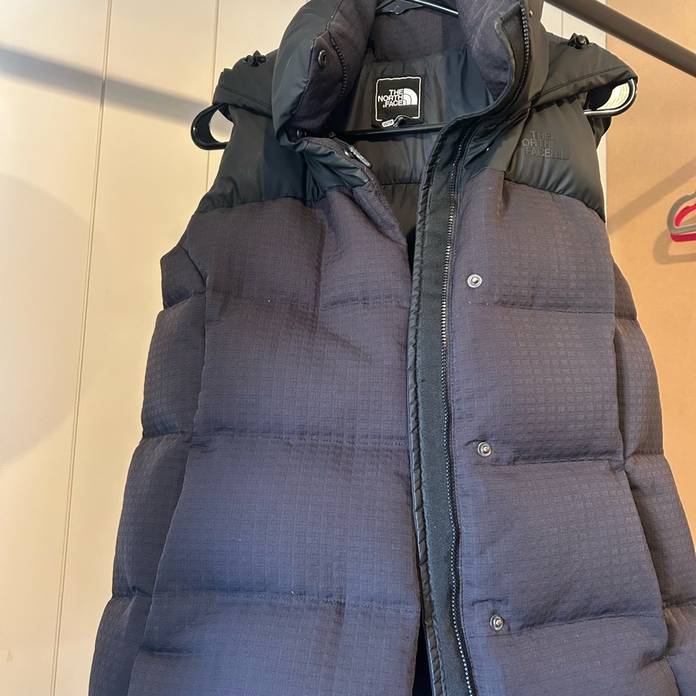 The North Face 700 fill Black Puffer Vest with hood